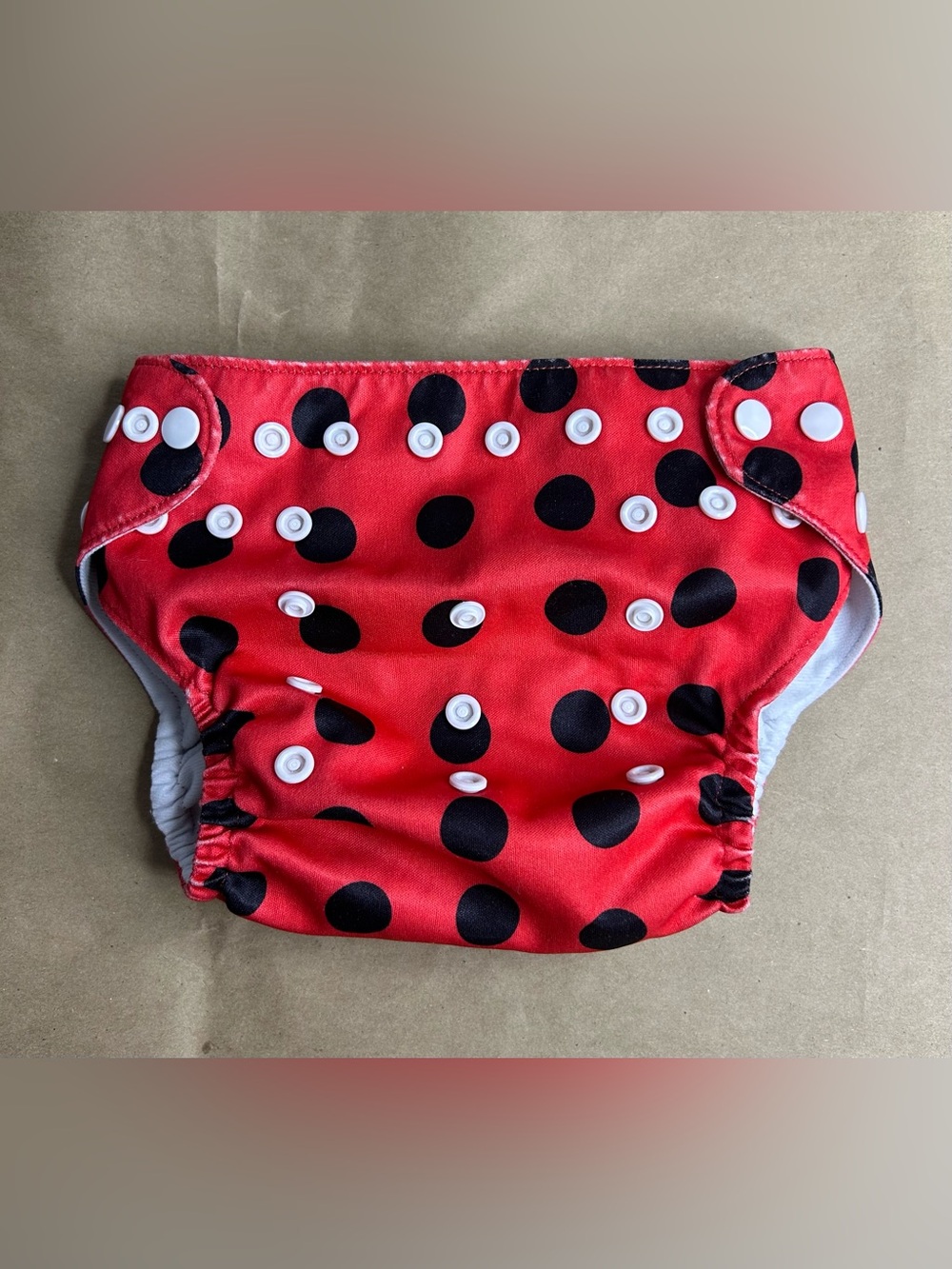 Red & Black Polka Dot Adjustable Cloth Diaper
